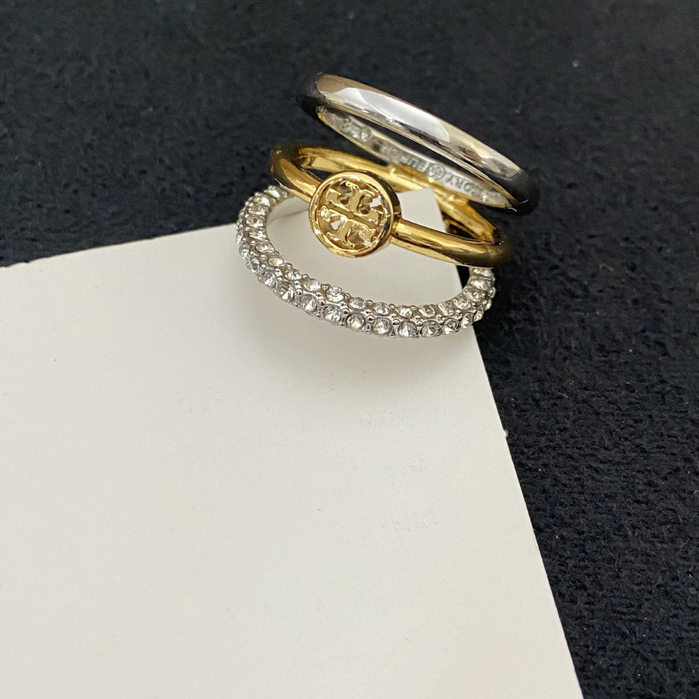 Tory Burch Rhinestone Three Layer Ring - Picture 2 of 6